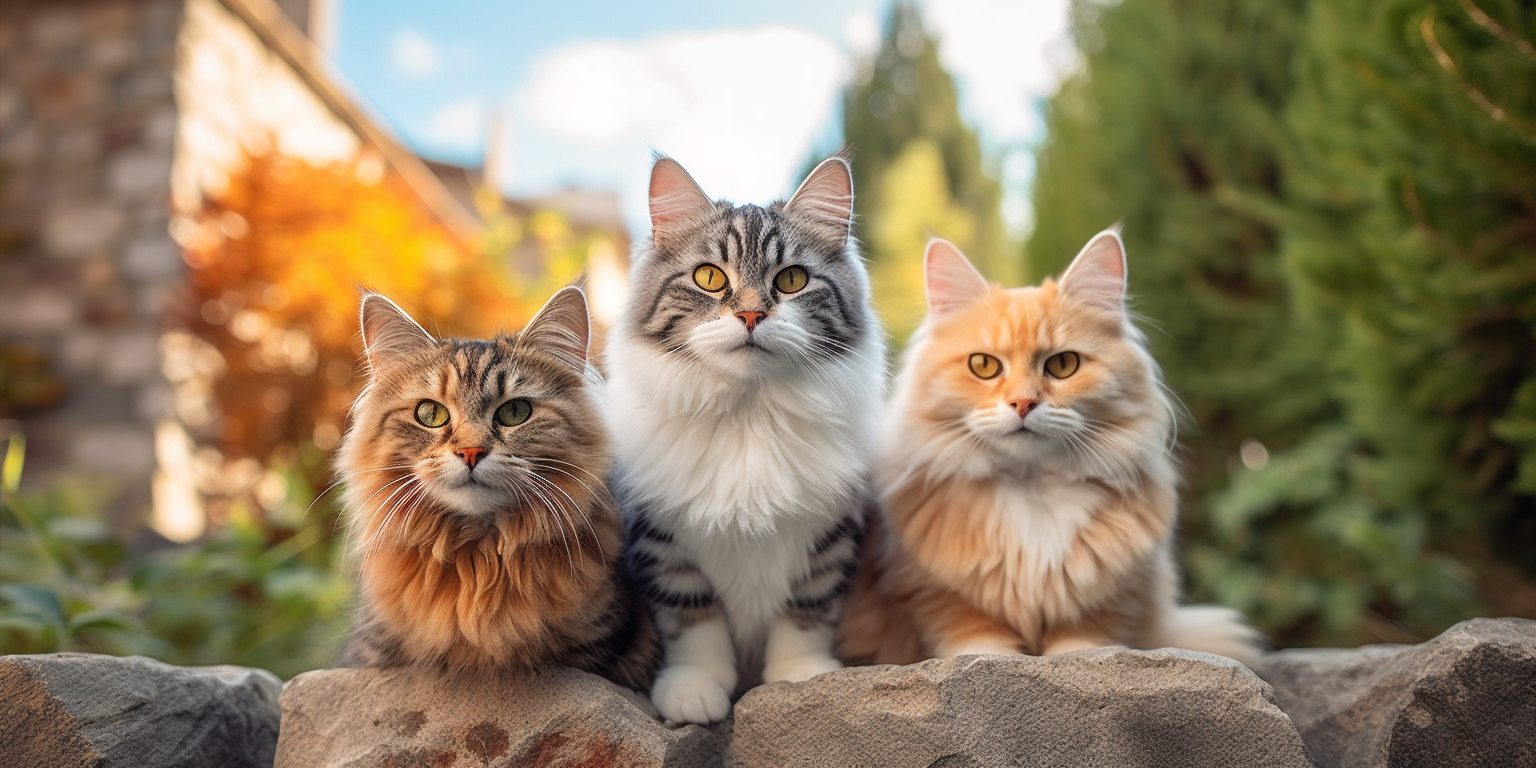 Three Happy and Smiling Cats - Charismatic Critters
