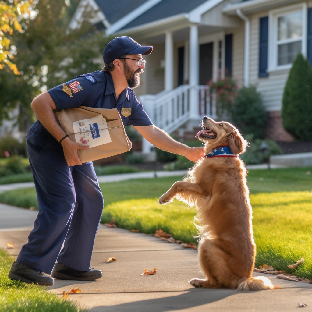 Happy Dog Greeting Mailman - Charismatic Critters