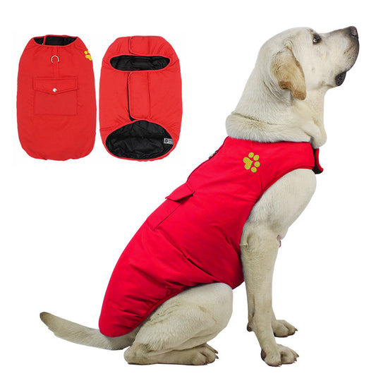 Windproof and Waterproof Adjustable Dog Vest for Large Dogs