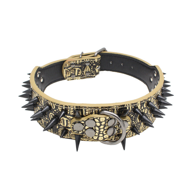 ToughShield Riveted Spiked Dog Collar for Medium to Large Dogs - Charismatic Critters