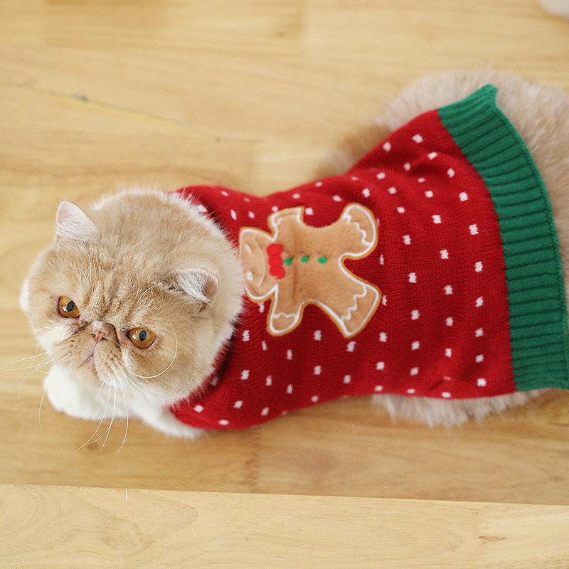 Warm Short Sleeve Winter Cat Sweater