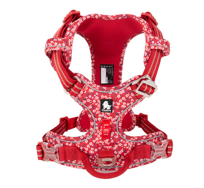 ReflectiGuard No Pull Reflective Floral Dog Harness with Handle