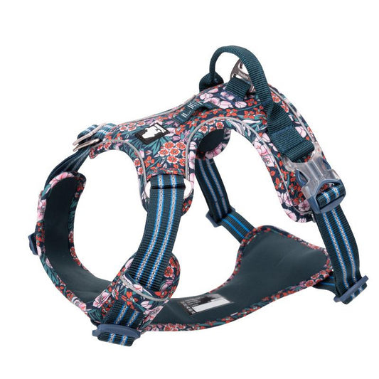 ReflectiGuard No Pull Reflective Floral Dog Harness with Handle, Charismatic Critters
