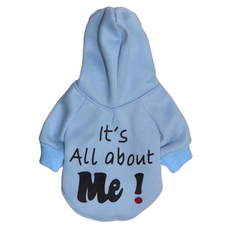 Dog Clothes, Fleece Printed "It's All About Me" Hoodie - Charismatic Critters