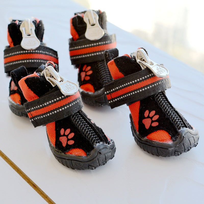 Paw Print Suede Waterproof Non-slip Dog Shoes for Hot Pavement, Charismatic Critters