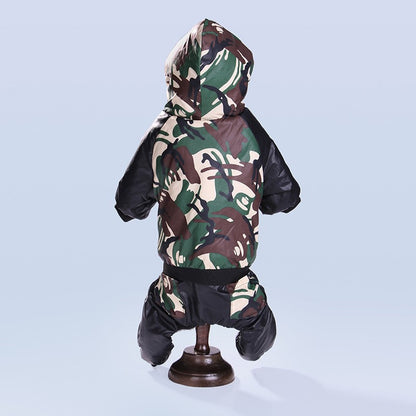 Warm Camouflage Hooded Pet Jacket Four-Legged for Dogs - Charismatic Critters