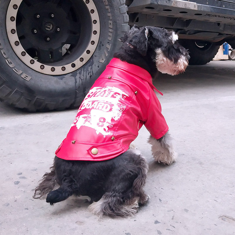 Stylish Red and Black Dog Jacket for Small to Medium Dogs