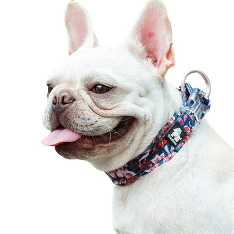 Premium Floral Design Cotton Dog Collar for Small to Large Dogs - Charismatic Critters