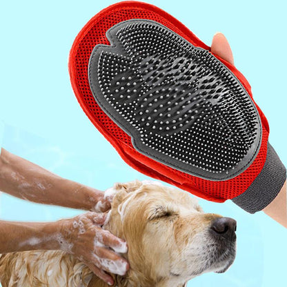 Dog Fur Grooming Brush Massage Glove for Baths and Brushing - Charismatic Critters