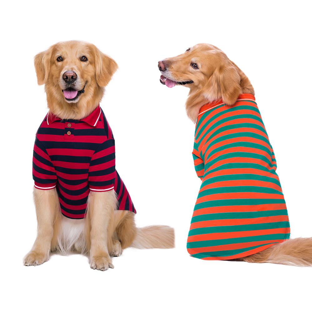 Two Legged Dog Striped Polo Shirt for Large Dogs, Charismatic Critters