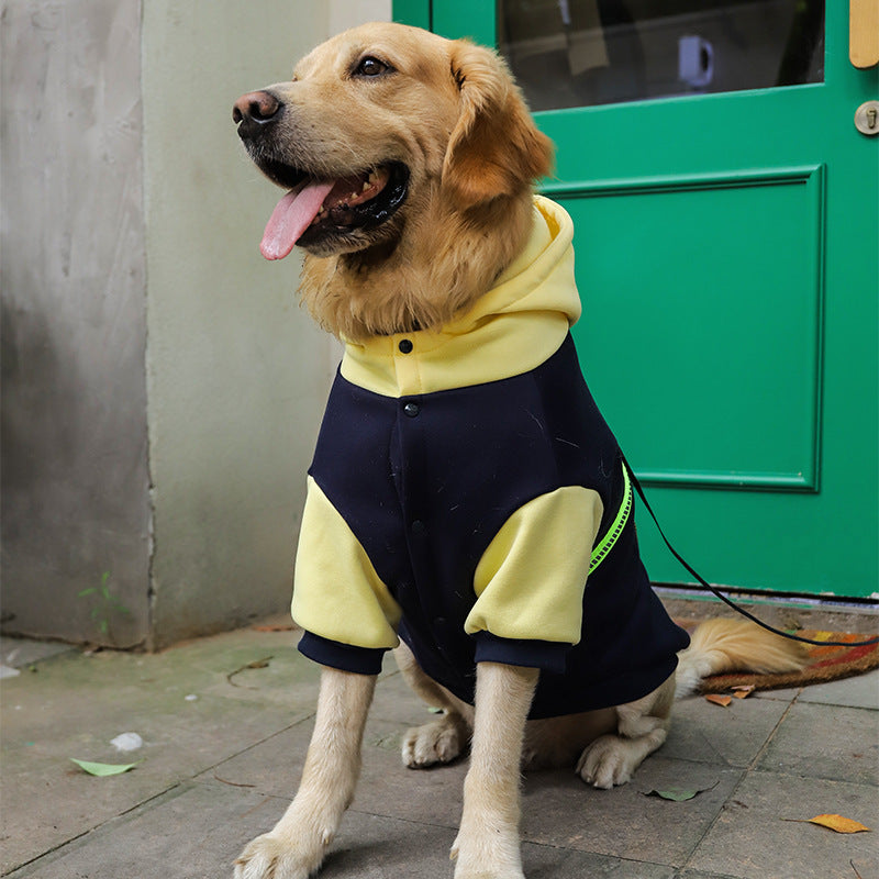 Short Sleeve Hoodie Sweater with Pockets for Large Dogs