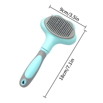 Push Button Soft Bristle Pet Grooming Brush - Charismatic Critters