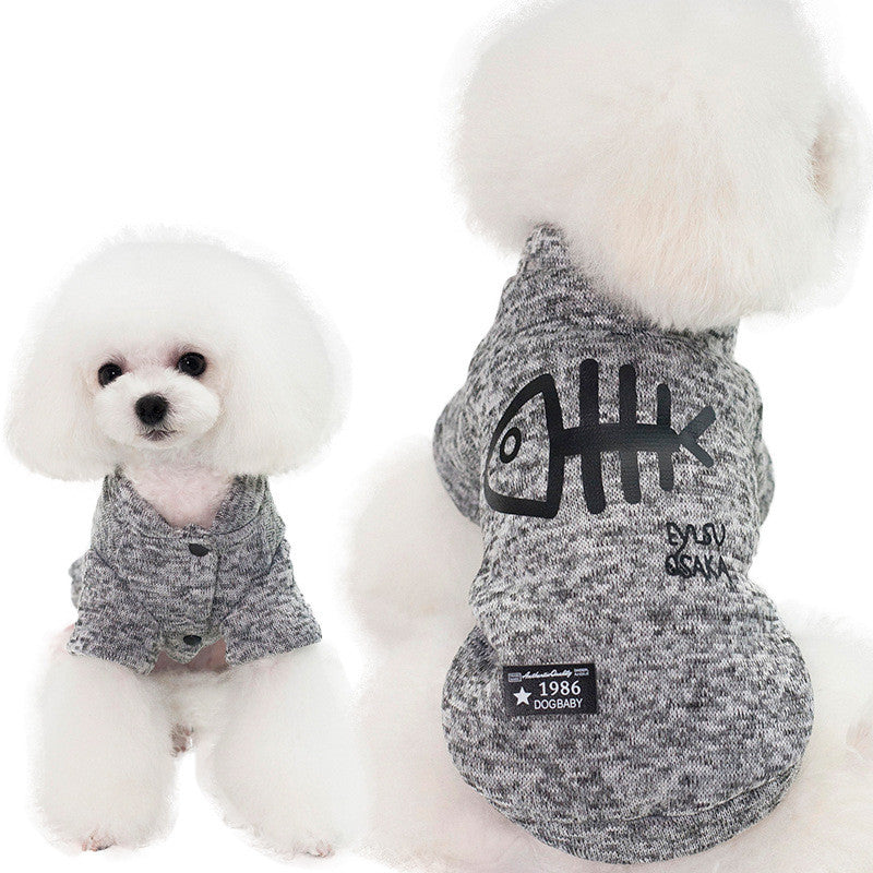 Fishbone Pattern Pet Clothes for Small to Medium Dogs and Cats - Charismatic Critters