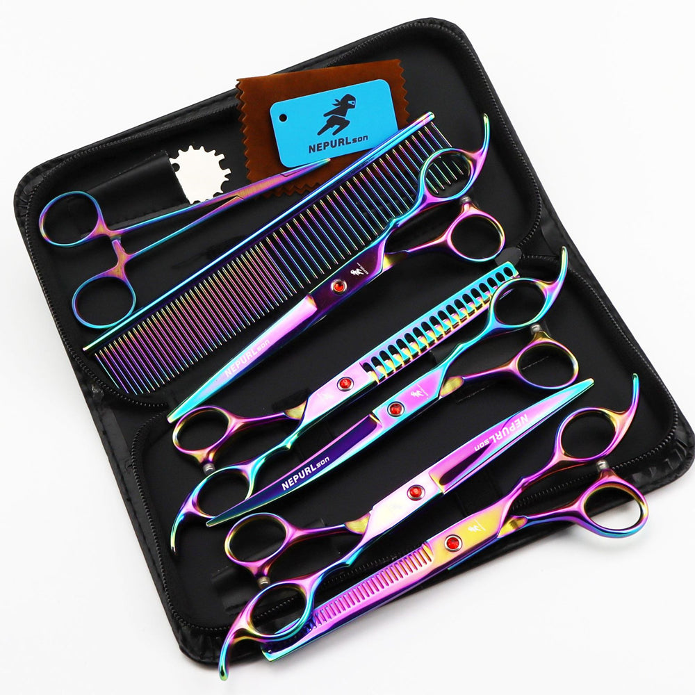 Electroplated 5 Pack Pet Grooming Scissors - Charismatic Critters