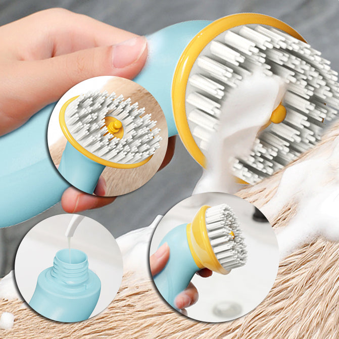 Automatic Soap Dispenser Fillable Pet Bath Brush for Dogs and Cats - Charismatic Critters